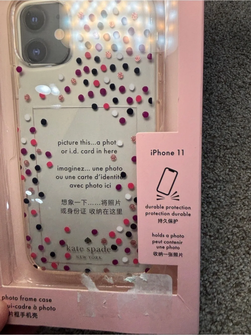 Kate Spade Confetti Frame Photo iPhone 11 Clear Case